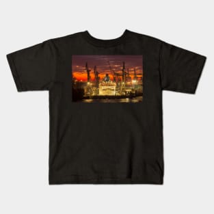  Cruise ship, dry dock, Blohm and Voss, shipyard, dusk, Hamburg, Germany, Europe Kids T-Shirt